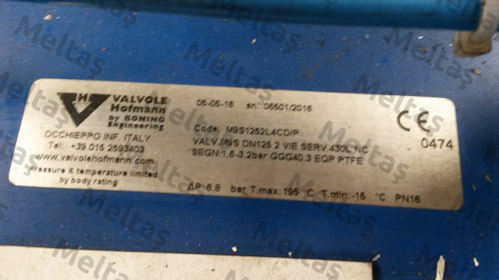 M9S1252L4CD/P Valvole Hofmann