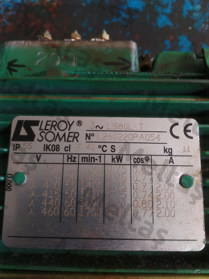 LS 80 LT, No:L260220PA054 Bonfiglioli