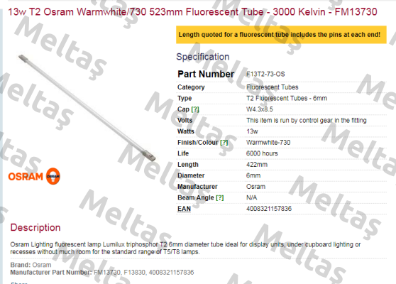 F13T2-73-OS obsolete Osram