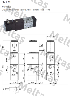 00.015.3 Type 321 ME, 1/8" AZ Pneumatica