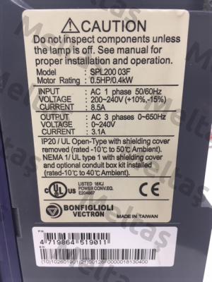 Typ SPL200 03 F Bonfiglioli
