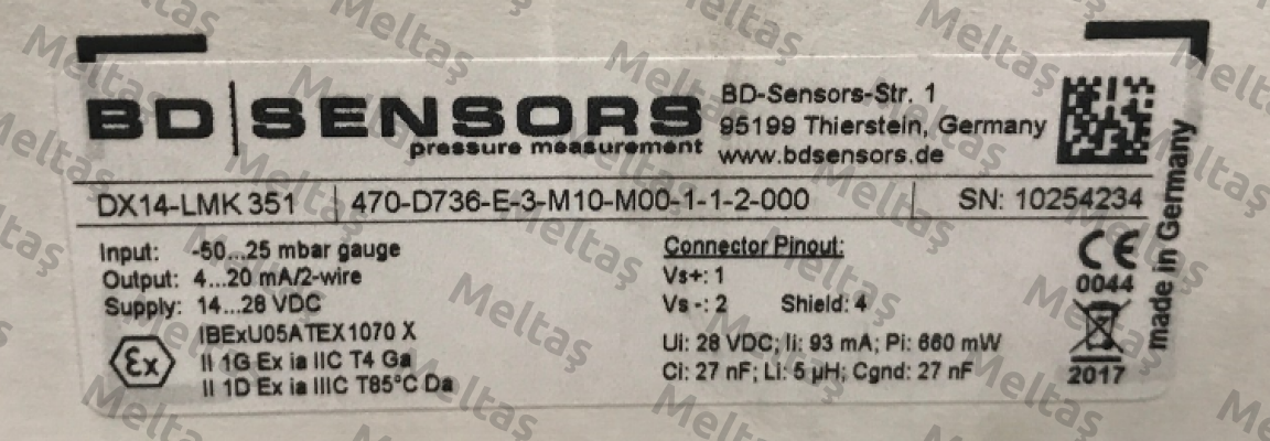 470-D736-E-3-M10-M00-1-1-2-000  Bd Sensors