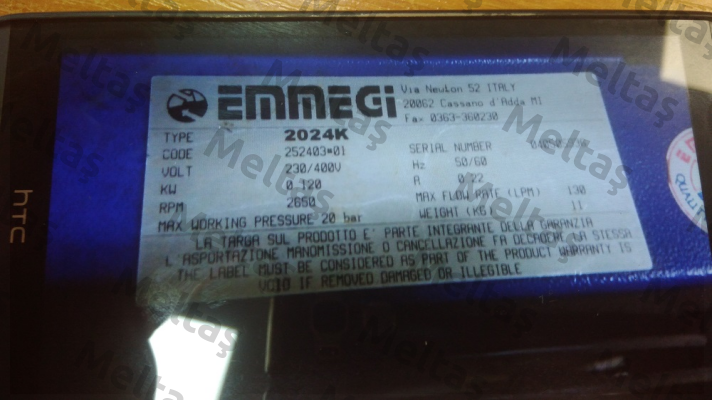 2024K -230/400 V (Code252403001) Emmegi