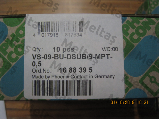 P/N: 1688395 Type: VS-09-BU-DSUB/9-MPT-0,5 Phoenix Contact