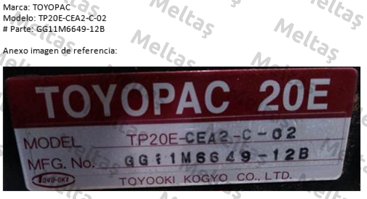 TP20E-CEA2-C-02 replaced by TP20E-CEA2-C-03 JTEKT FLUID POWER SYSTEMS CORPORATION (ex. Toyooki)