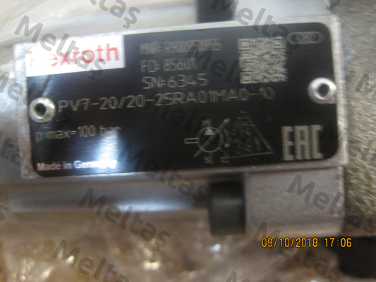 P/N: R900950953 Type: PV7-20/20-20RA01MA0-10 Rexroth