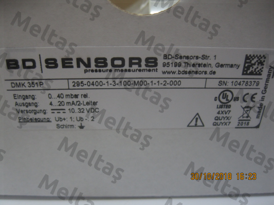 DMK 351P / Code: 295-0400-1-3-100-M00-1-1-2-000 Bd Sensors