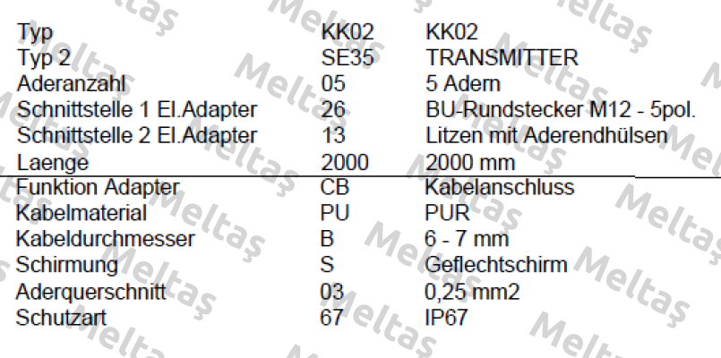 P/N: 00438680, Type: KK02-SE35 -05-26-13-2000-CB-PU-B-S-03 Burkert