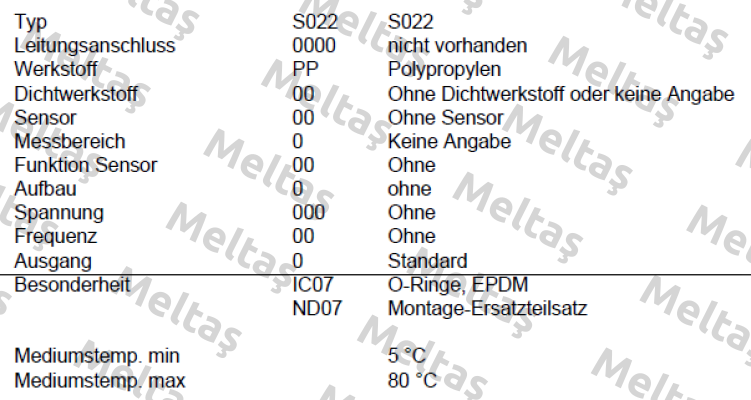 P/N: 00561230, Type: S022-0000-PP00-00-0-00-0-000/00-0 * IC07+ND07 Burkert