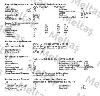 BG40-11/D08LA4-TF-K/ES010A9 Bauer