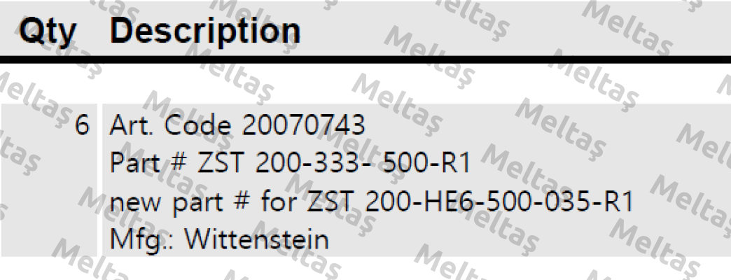 ZST 200-333-500-R1 Wittenstein