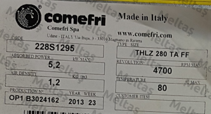 THLZ 280 FFTA Comefri