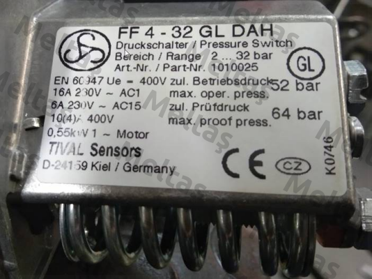 Type: FF4- 32 GL DAH (Art.Nr.1010026) Tival-Sensors