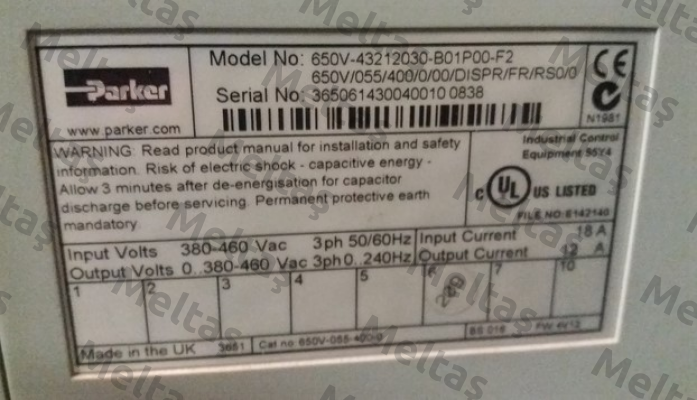 650G-43216030-B01P00-A2 Parker