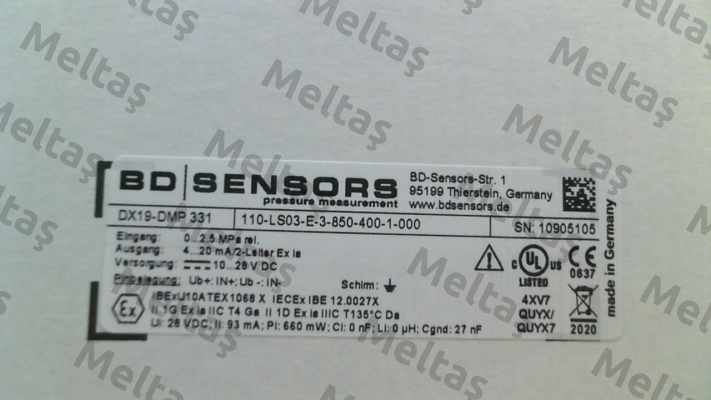 110-LS03-E-3-850-400-1-000 Bd Sensors