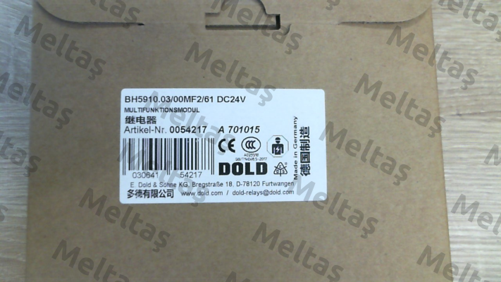 p/n: 0054217, Type: BH5910.03/00MF2/61 DC24V Dold