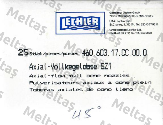 490.603.70.CC.00.0 old code/new code 490.603.30.CC Lechler
