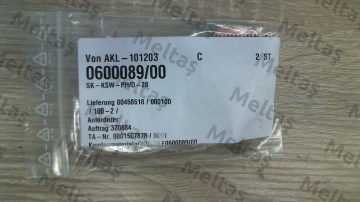 P/n: 0600089/00, Type: SK-KSW-PH/O-28 Vahle