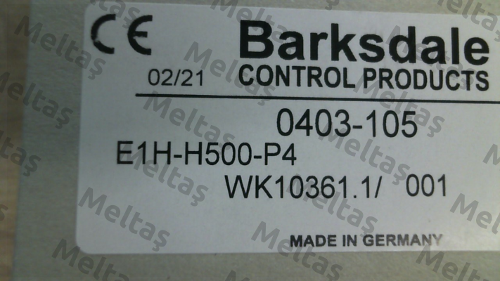 P/N:  0403-105, Type: E1H-H500-P4 Barksdale
