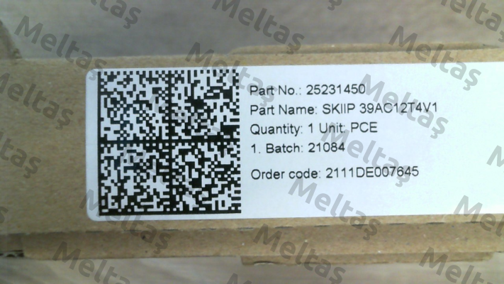 P/N: 25231450 Type: SKiiP 39AC12T4V1 Semikron