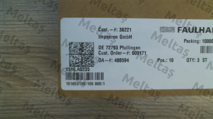 P/N: 1516.A0235, Type: 1516E012S 155 900:1 Faulhaber