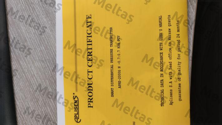 Test Certificate Aplisens