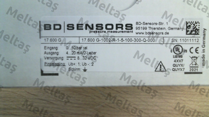 17.600G-1002-R-1-5-100-300-Q-000 Bd Sensors