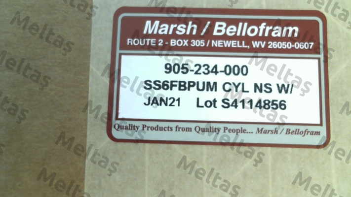 905-234-000   (CYLINDER: SS-6-F-BP-UM-NS ) Bellofram