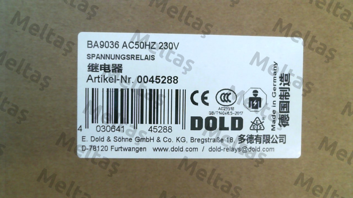 BA9036 AC50HZ 230V Dold