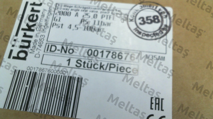 P/N: 00178676, Type: 2000 Burkert