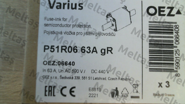 Art. No. OEZ:06640, Type: P51R06 63A gR OEZ