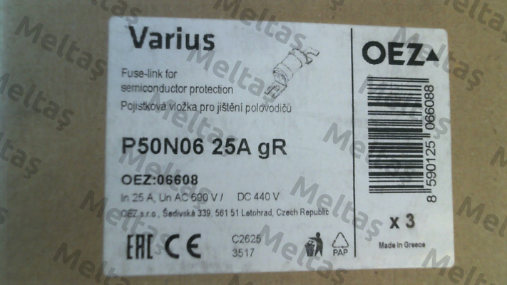 P/N: OEZ:06608, Type: P50N06 25A gR OEZ