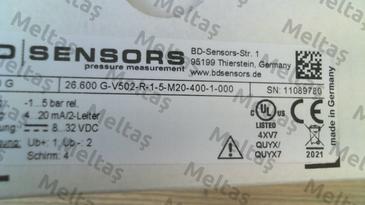 26.600 G-V502-R-1-5-M20-400-1-000 Bd Sensors