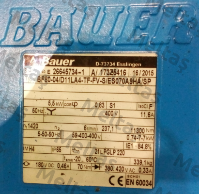 BF80-04/DHE13MA4-TF-FV-K/ES070A8HA/HT1-SP Bauer