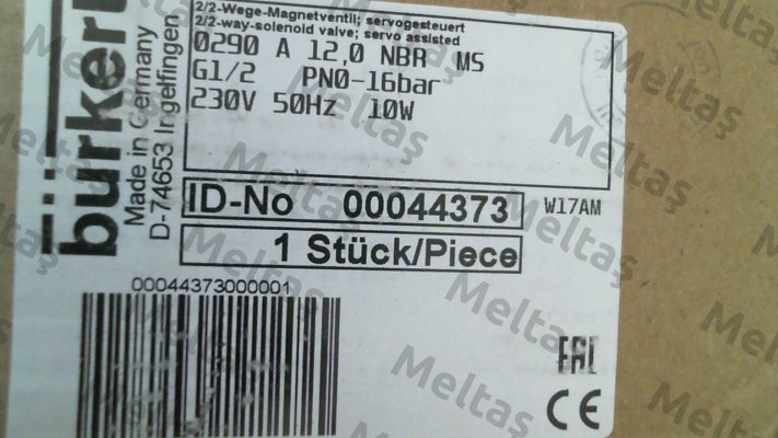 p/n: 00044373, Type: 0290 Burkert