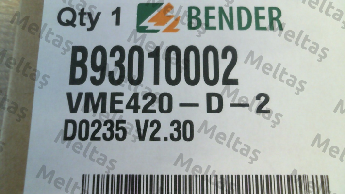 B93010002 / VME420-D-2 Bender
