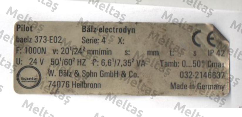 Motor lifting drive for regular operation baelz 373-E07-20-18-S21… Baelz