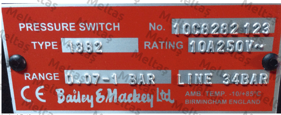 No. 10C8282 123 Type 1382, replaced by Type 1382  Bailey & Mackey