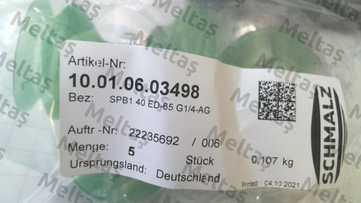 10.01.06.03498 / SPB1 40 ED-65 G1/4-AG Schmalz