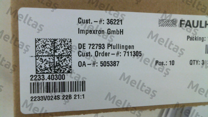 p/n: 2233.40300, Type: 2233V024S 22B 21:1 Faulhaber