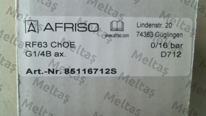 P/N;85116712S; Type:RF63ChGly 0/16bar 1/4 ax D712 Afriso