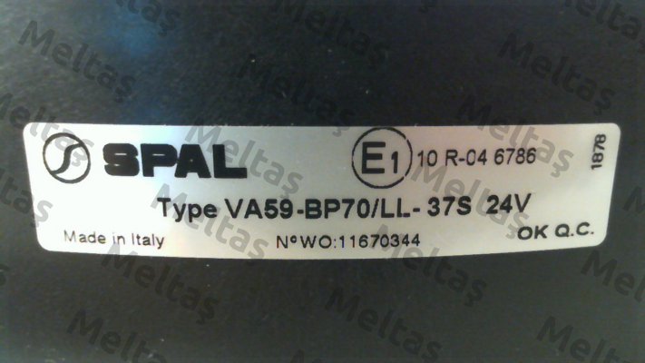 VA59-BP70/LL-37S / 59982 SPAL