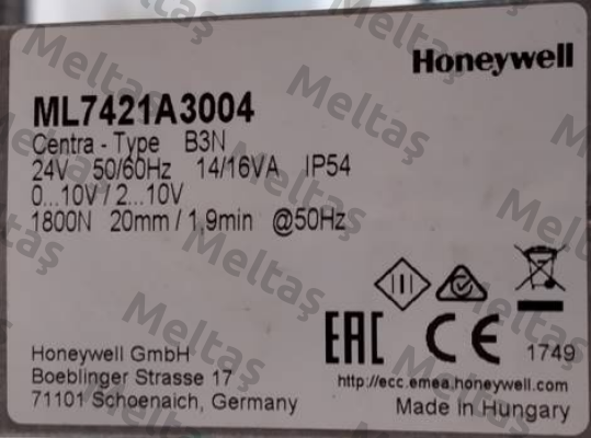 ML7421A3004 Honeywell