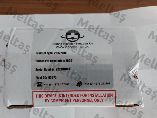 260/2-B08-SF-2000-NC-HV-R-G1-HT-IP50 British Encoder