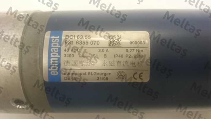 BCI 63.55  931 6355 070 40VDC OEM EBM Papst
