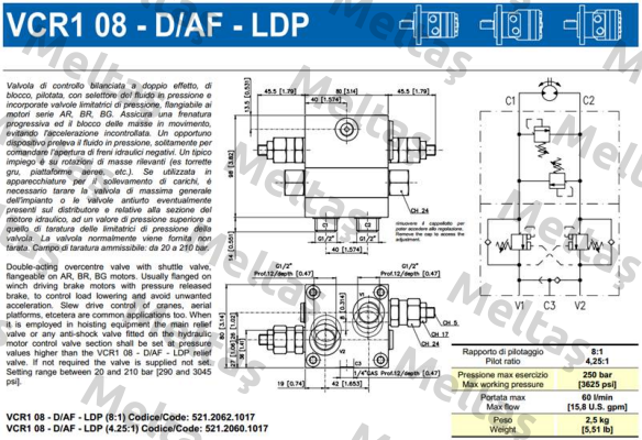 VCR1 08-D/AF-LDP (8:1) Brevini