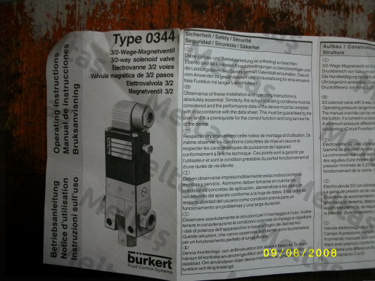 p/n: 00046087, Type: 0344 Burkert