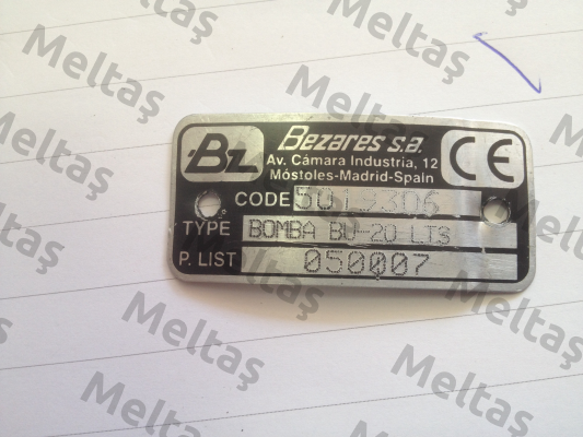 5019306/BOMBA BU-20 LTS alternative 5044406: BE 23 and 5046706: BEU 23  Bezares