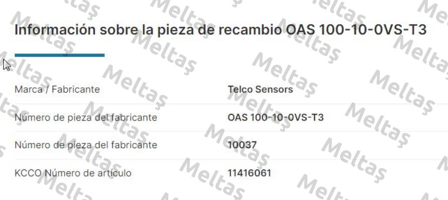 p/n: 10037, Type: OAS 100-10-0VS-T3 Telco