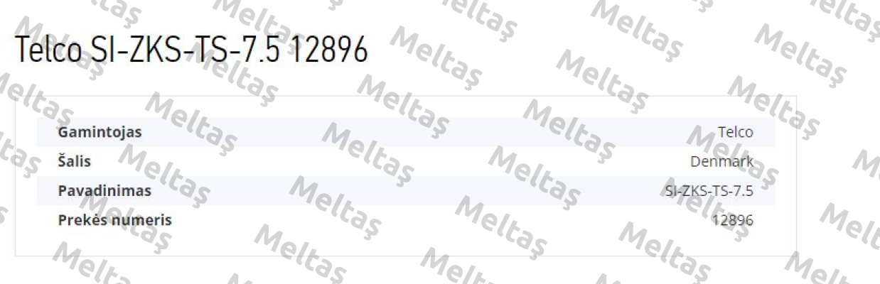 p/n: 12896, Type: SI-ZKS-TS-7.5 Telco